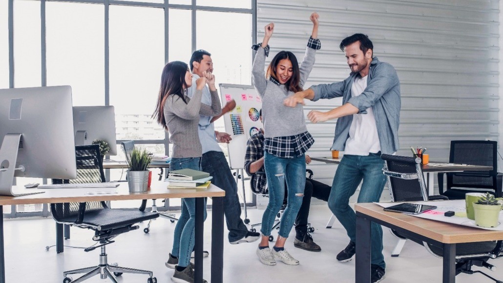 Picture of people excited at work