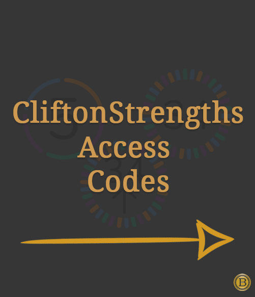 Graphic pointing to CliftonStrengths access codes