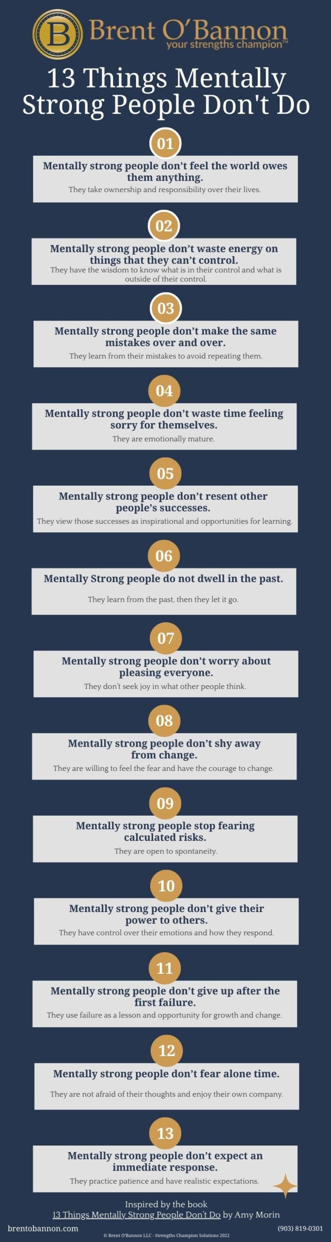 13 Things Mentally Strong People Don't Do Infographic